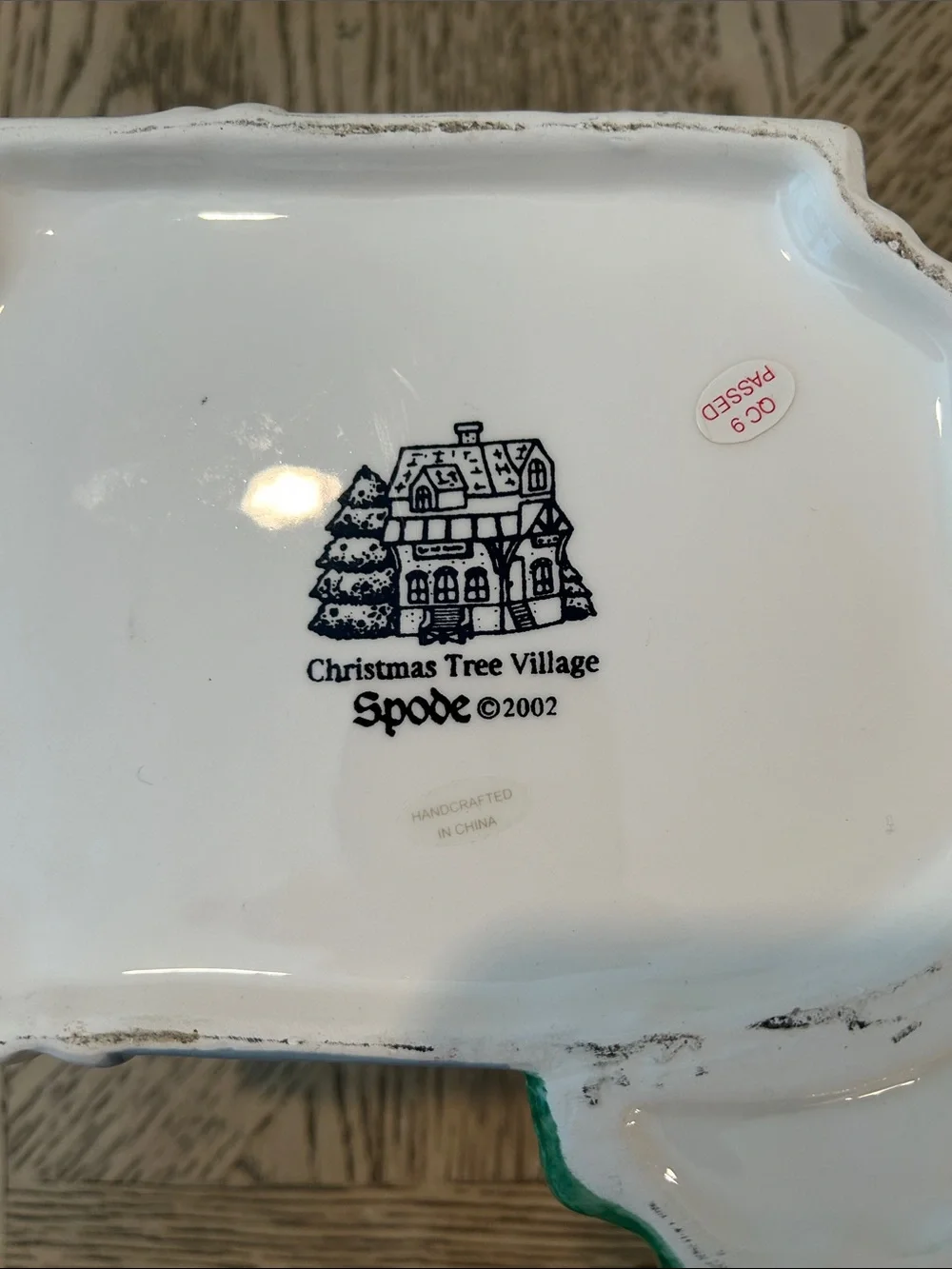 Spode Christmas Tree Village Hall Teapot in Red, Green, White